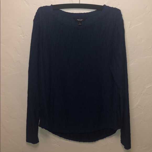 Simply Vera Vera Wang Blue Textured Blouse Large - Picture 2 of 6